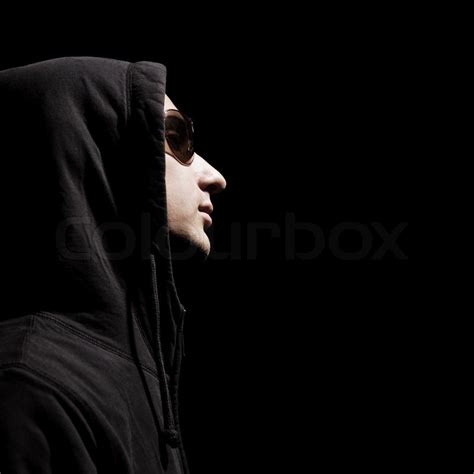 Profile Of Handsome Man In Hood Stock Image Colourbox