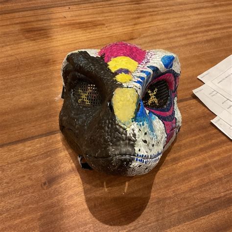 Painted Dino Mask Eye Mesh Etsy