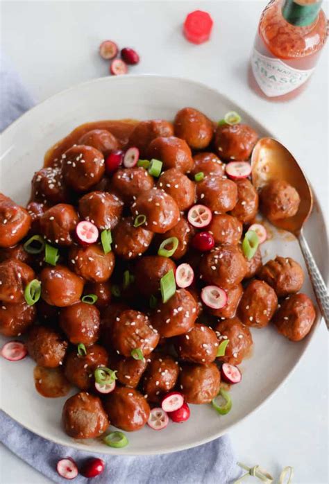 Sweet And Spicy Cranberry Meatballs Slow Cooker Recipe Casa De Crews