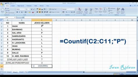 Fungsi Rumus Countif Pada Excel Soal Essay Riset