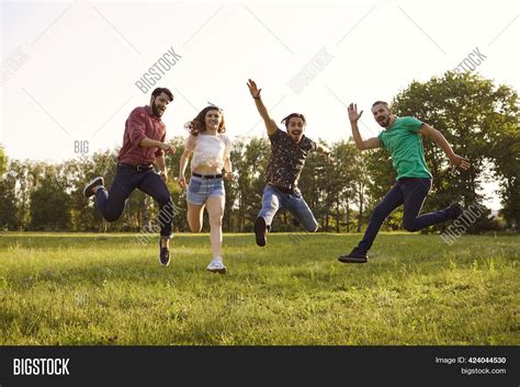 Happy Young Friends Image And Photo Free Trial Bigstock