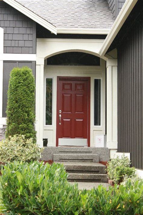 Gray House With Red Door Exterior Paint Colors For House Best