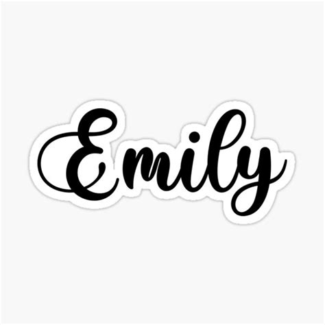 Emily Name Handwritten Calligraphy Sticker For Sale By Yelenastore