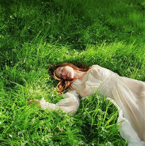Woman In Dress Lying Down On Grass Photograph By Lisa Kimmell In 2020