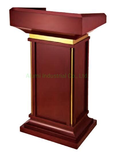 China Wooden Podium Stainless Steel Lectern Podium Church Pulpit
