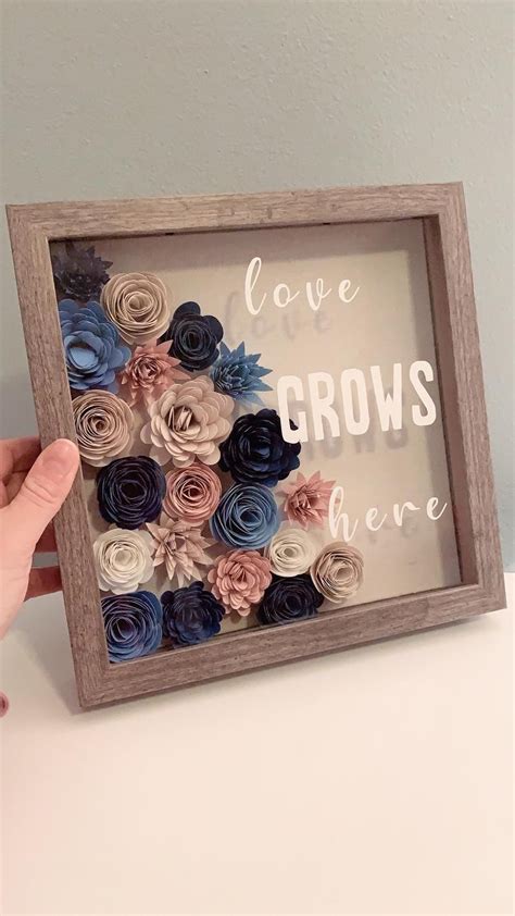 Cricut Projects Discover Love Grows Here Flower Shadow Box in 2020