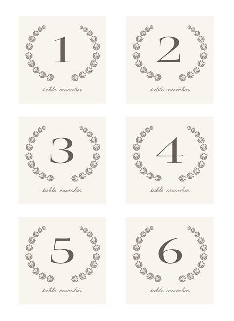 Table Number Template Free Printable
