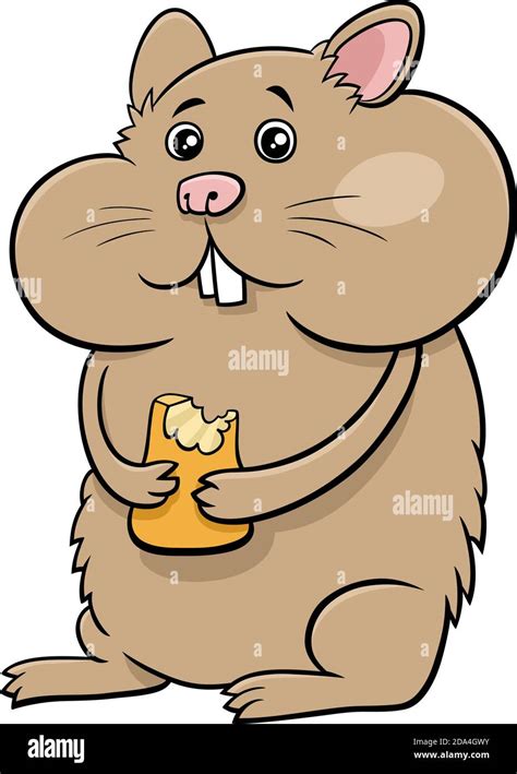 Cartoon Illustration Of Funny Hamster Animal Character Stock Vector
