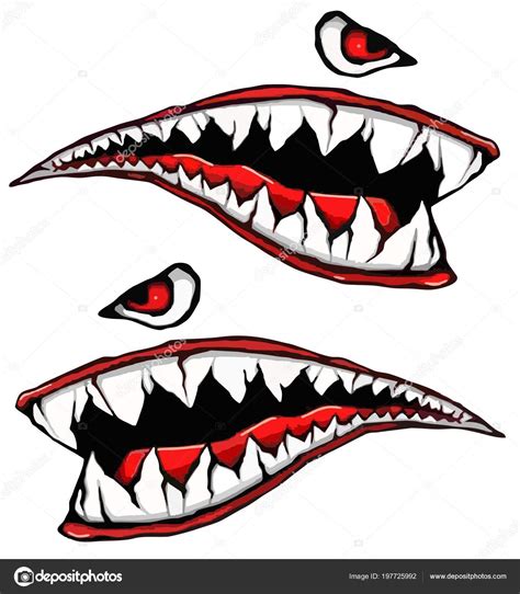 Dientes Tiburón Tuning Pegatinas Vector — Archivo Imágenes Vectoriales © alex.andr.ya@ukr.net ...