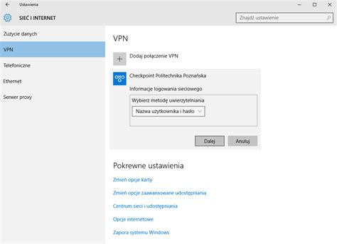 Attempt to establish the vpn tunnel. Konfiguracja klienta VPN poprzez „Check Point Capsule VPN" w systemie operacyjnym Windows 10 ...