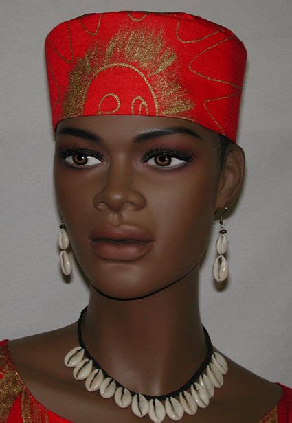 African Hats Elegant Red And Gold Kufi Hat