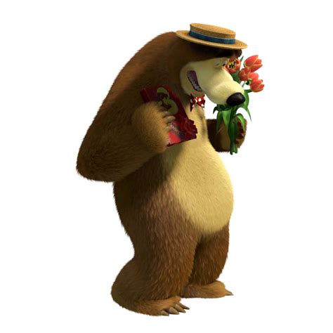aniversario masha   urso png urso  flores