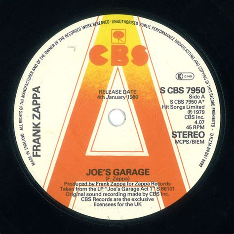 Well the years was rollin' by (etc.). Frank Zappa - Joe's Garage (1980, Vinyl) | Discogs