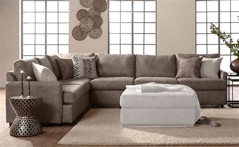 Taupe Fabric Sectional Chintaly Imports Furniture Cart