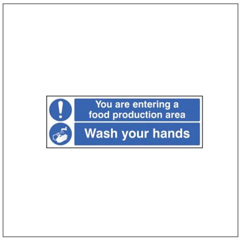 Standard Rigid Adhesive Sign Foodproductionwash Hands Signs