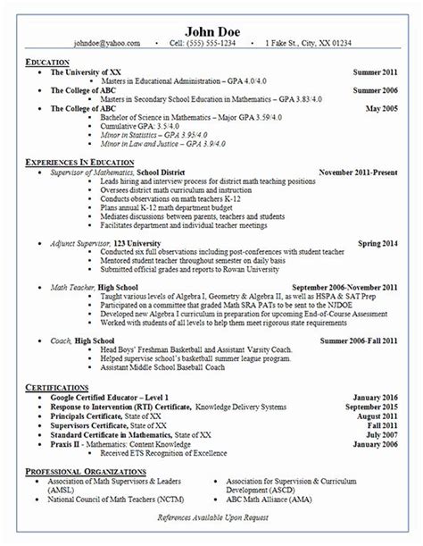 Unforgettable assistant teacher resume examples stand professor. Math Teacher Resume Examples Best Of School Administrator Resume Example Adjunct Supervisor ...