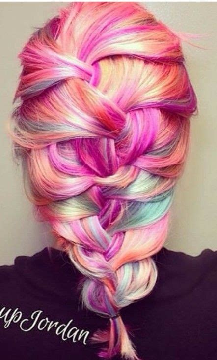 Multicolored Braid Rainbow Braids Rainbow Hair Hair Dos Hair Hair
