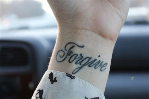 Forgiving somebody is easier than to be forgiven by someone. My first tattoo done by Markk at Island Tattoo in Newport ...