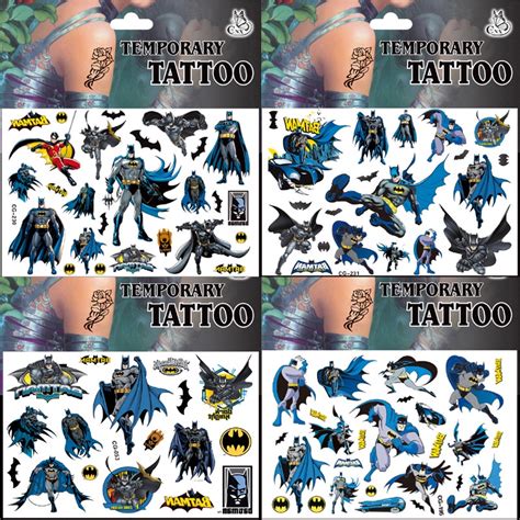 dc marvel the avengers superhero batman tattoo sticker personality environmentally friendly