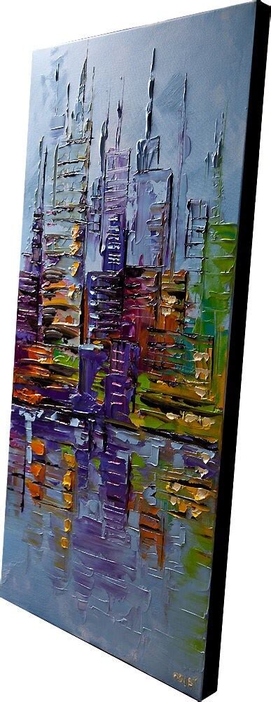 Modern Palette Knife Abstract City Painting Nyc By Osnatfineart