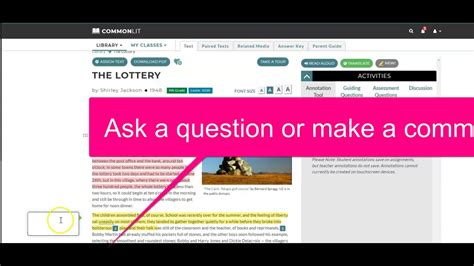 Commonlit answers ― answers to everything related to commonlit to help with that, we gathered all the answers/ keys of stories or chapters of commonlit which are listed below. Common Lit -The Lottery - YouTube