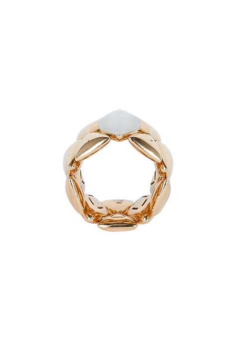 Vhernier 18k Rose Gold Mother Of Pearl Freccia Ring