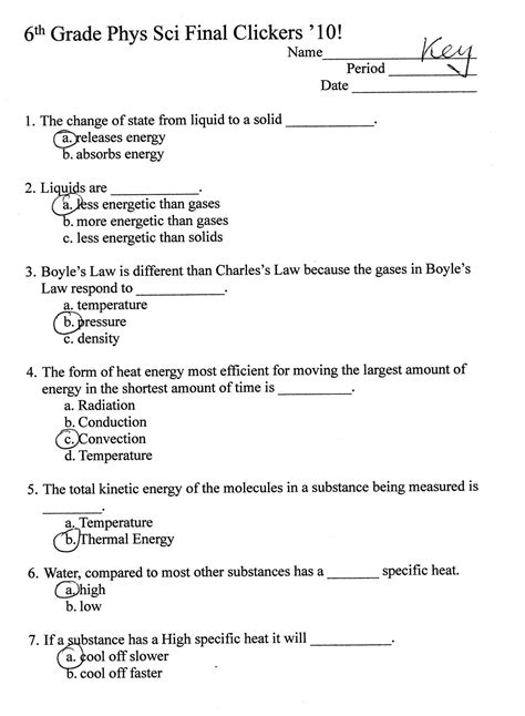 Printable science worksheets for teachers and parents. 5th Grade Science Worksheets with Answer Key