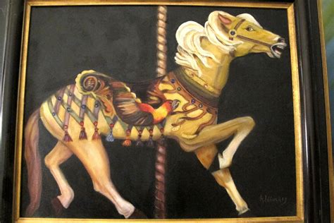 Oil Painting Of Carousel Horse By A Harris Instappraisal