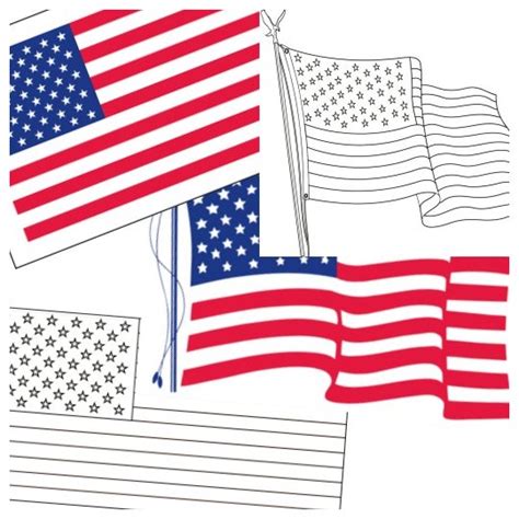 Free Printable Us Flags And American Flag Color Book Pages