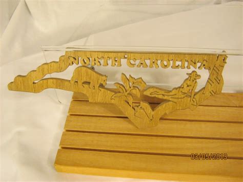 Us State Of North Carolina Scroll Saw Plaque