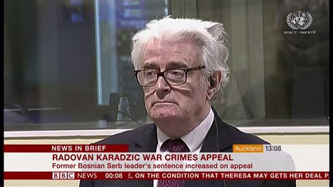 Radovan Karadzic War Crimes Appeal Sentence Increased Un Bbc News 21st March 2019 Youtube