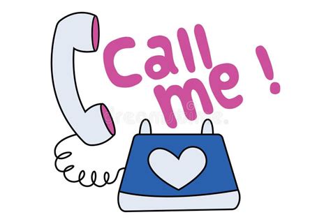 Call Me Telephone Cartoon Character Stock Vector Illustration Of