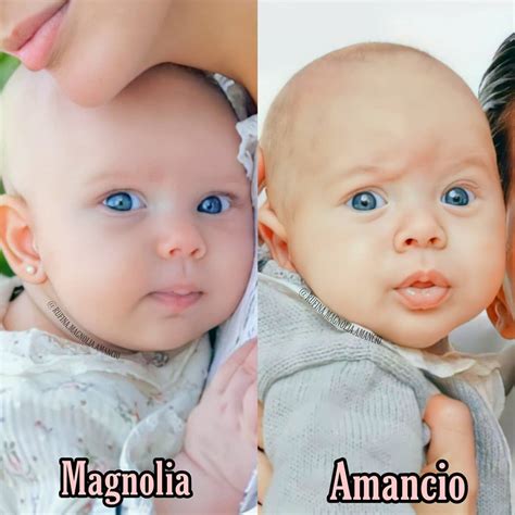 Las morisquetas, risas pizpiretas y espontaneidades, logran que sus papás exploten de amor y se sorprendan por lo rápido que crece día a día. El increíble parecido entre Amancio y Magnolia, los dos ...