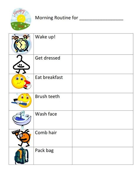 Morning Chart Charts For Kids Routine Chart Morning