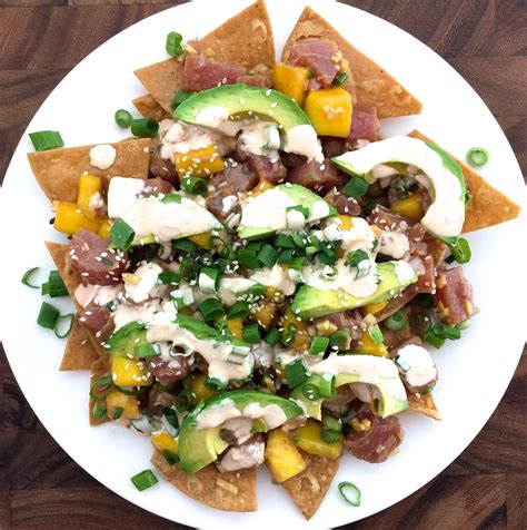 Avocado creamy creamy sauce fish fish taco homemade mexican recipe sauce taco tacos tilapia tomato veggies. ahi poke nachos with mango and sriracha cream sauce ...