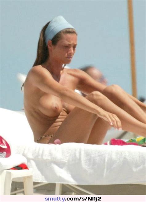 Manuela Arcuri Sunbathing Topless In Miami Beach Paparazzi Photos