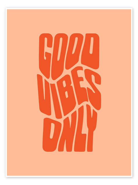 Groovy Good Vibes Print By Apricot And Birch Posterlounge