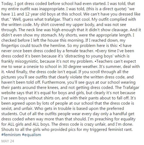 teen protests nelson school s sexist dress code daily mail online