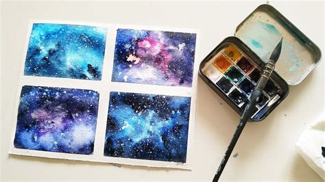 Watercolor Galaxy Tutorial For Beginners Youtube In 2020 Watercolor