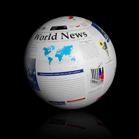 Premium Photo World News Represented By A Newspaper Globe
