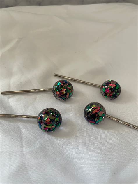 Decorative Bobby Pin Metal With Resin And Multicolor Chunky Etsy