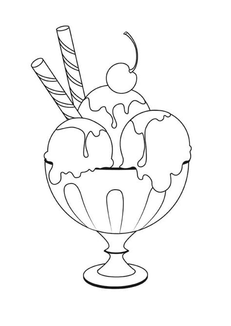Le cornet de glace ou cornet de crème glacée est une pâte gaufrée qui vous permet de mange. Αποτέλεσμα εικόνας για cornet de glace coloriage