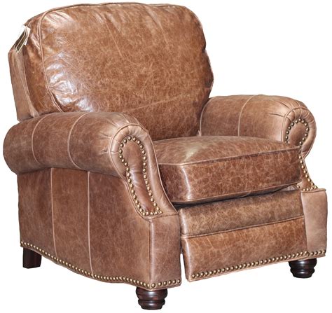 It features shapely, black legs and plain brown, leather upholstery. NEW Barcalounger Longhorn II Shoreham Chocolate Leather ...