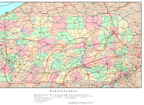 Road Map Of Pennsylvania Pennsylvania Mapvoice