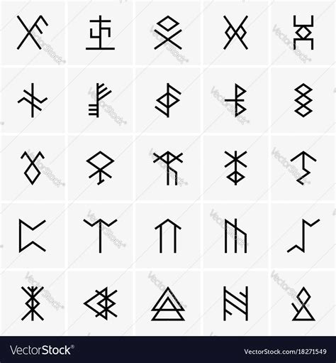 Rune Icons Royalty Free Vector Image Vectorstock