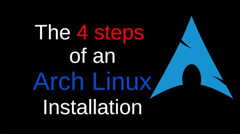 Arch Linux Installation The Four Steps Linux Video Linux Computer