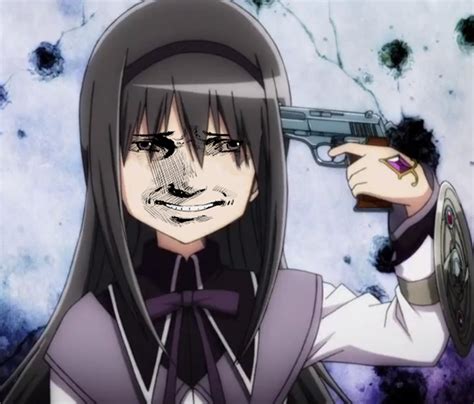 Akemi Homura Shooting Herself Agni Face LIVE Know Your Meme