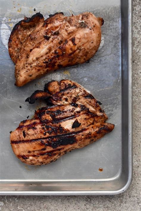 Remove chicken from marinade and grill two or three minutes per side. Balsamic Grilled Chicken | Recipe (With images) | Balsamic ...