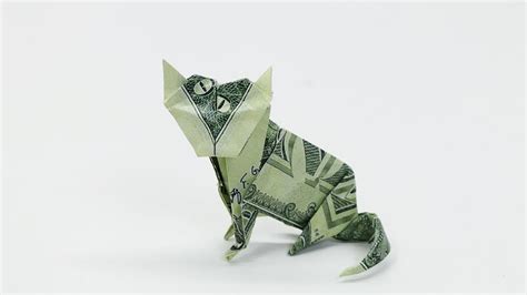 Us Dollar Money Origami Cat Tutorial Fold A Cat From 1 Note Youtube