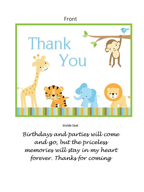 Free Birthday Thank You Card Printables 10 Printable Thank You Card